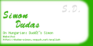 simon dudas business card